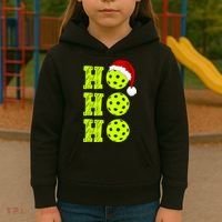 Pickleball Christmas Sana Ho Ho Ho Kids Hoodie thumb 3