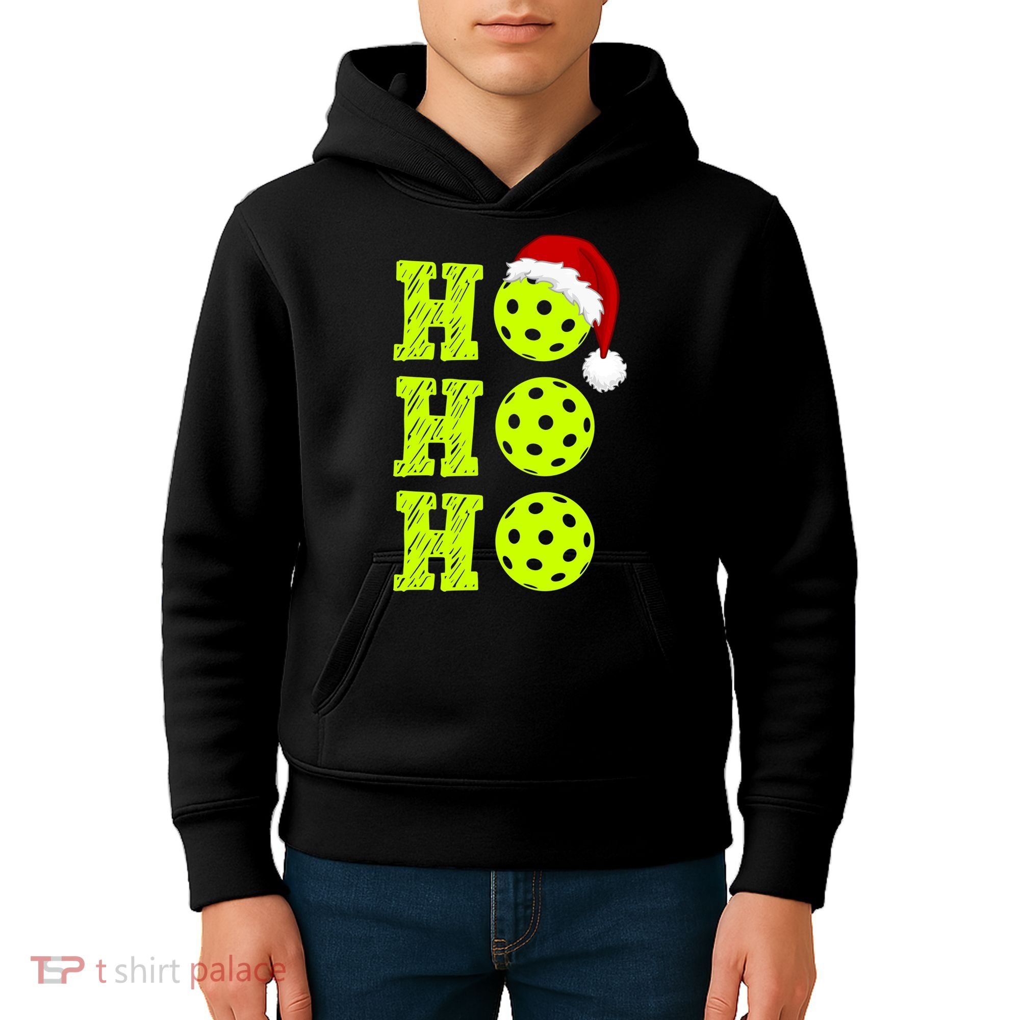 Pickleball Christmas Sana Ho Ho Ho Kids Hoodie