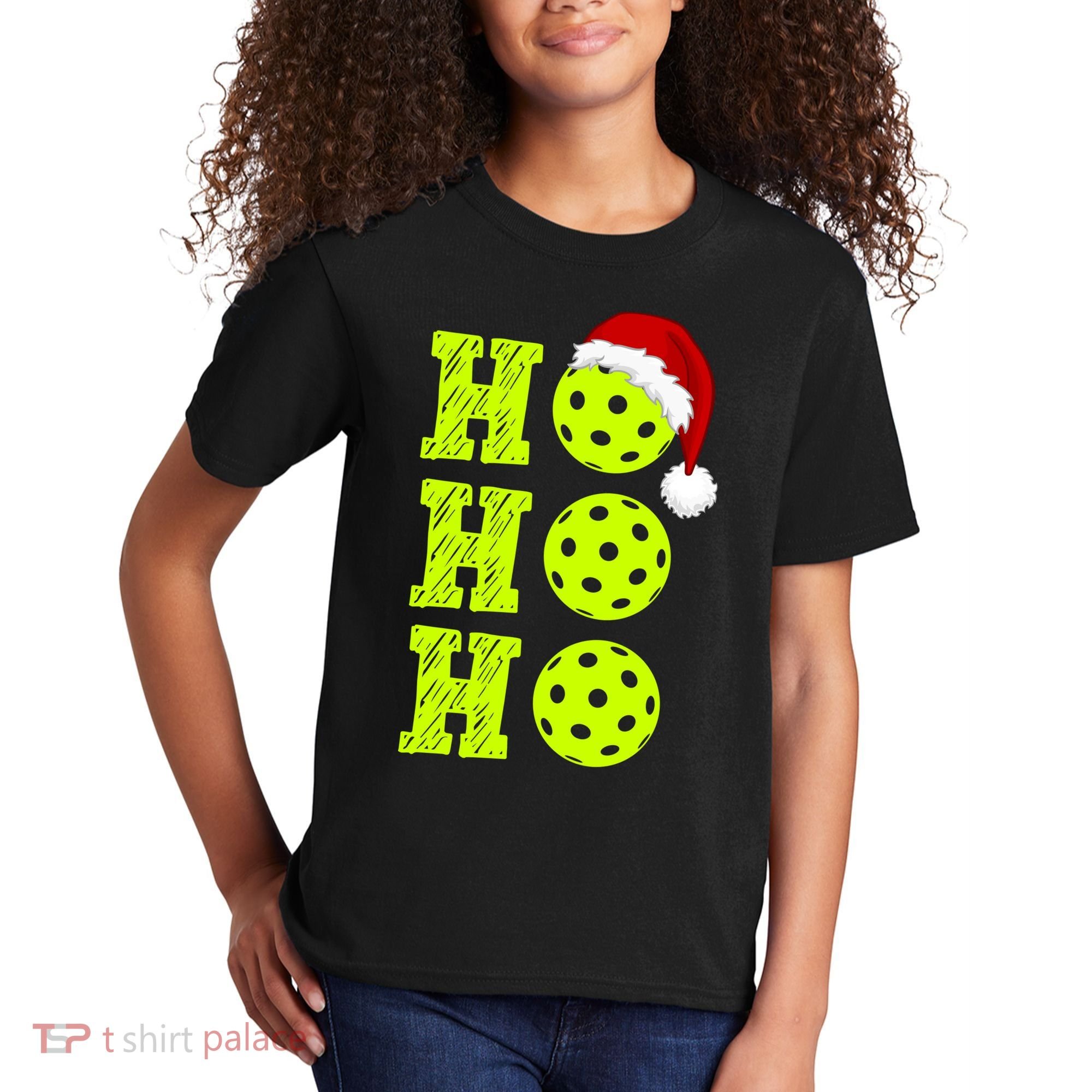 Pickleball Christmas Sana Ho Ho Ho Kids T-Shirt