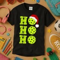Pickleball Christmas Sana Ho Ho Ho Kids T-Shirt thumb 3