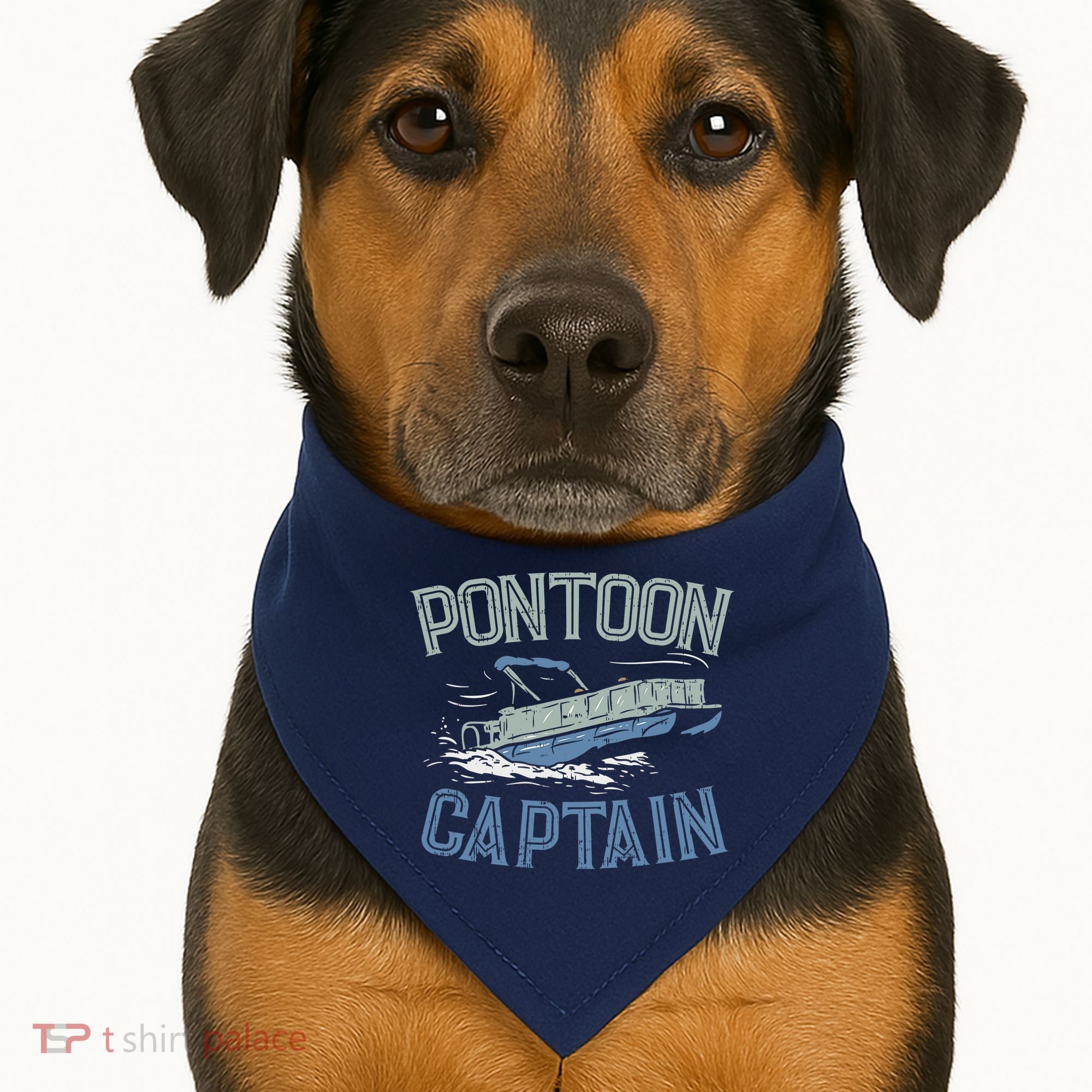Pontoon Captain Shirt, Who's The Captain Of This Ship? USA-Made Doggie Bandana