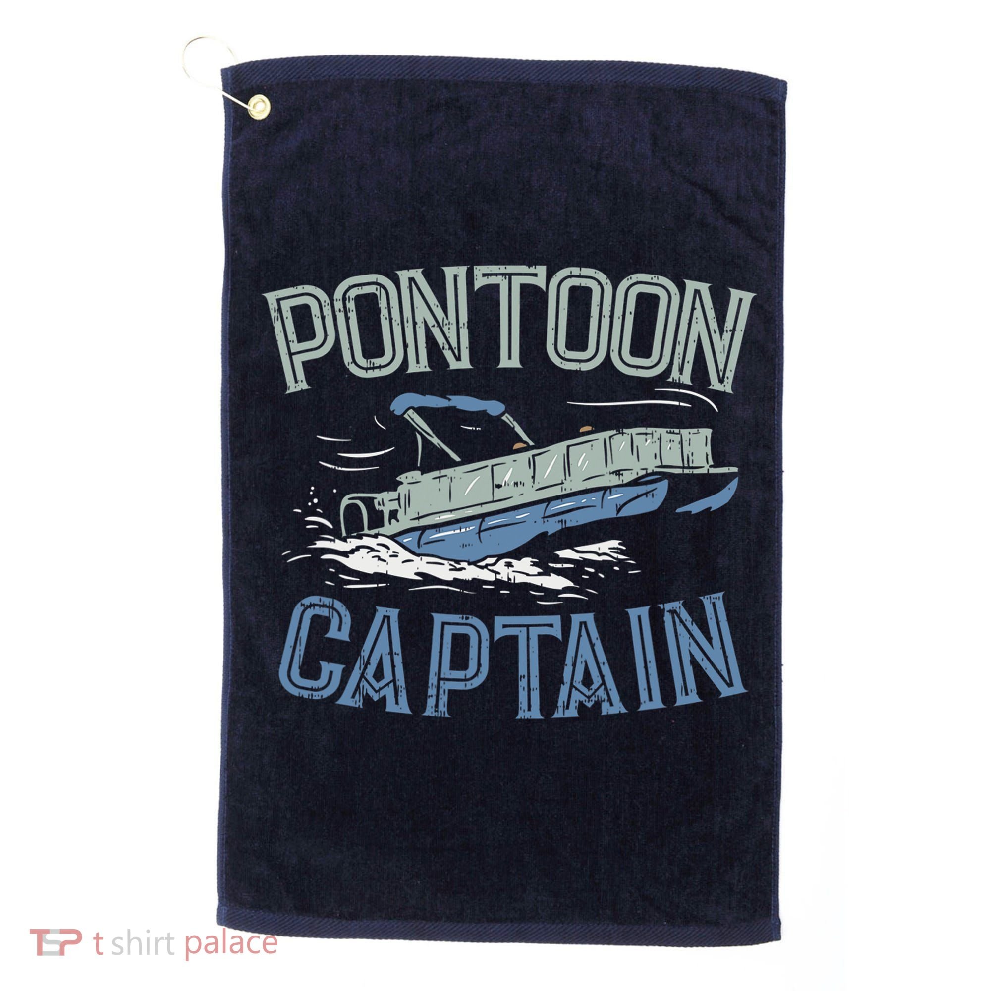 Pontoon Captain Shirt, Who's The Captain Of This Ship? Golf Towel