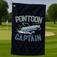 Pontoon Captain Shirt, Who's The Captain Of This Ship? Golf Towel thumb 1