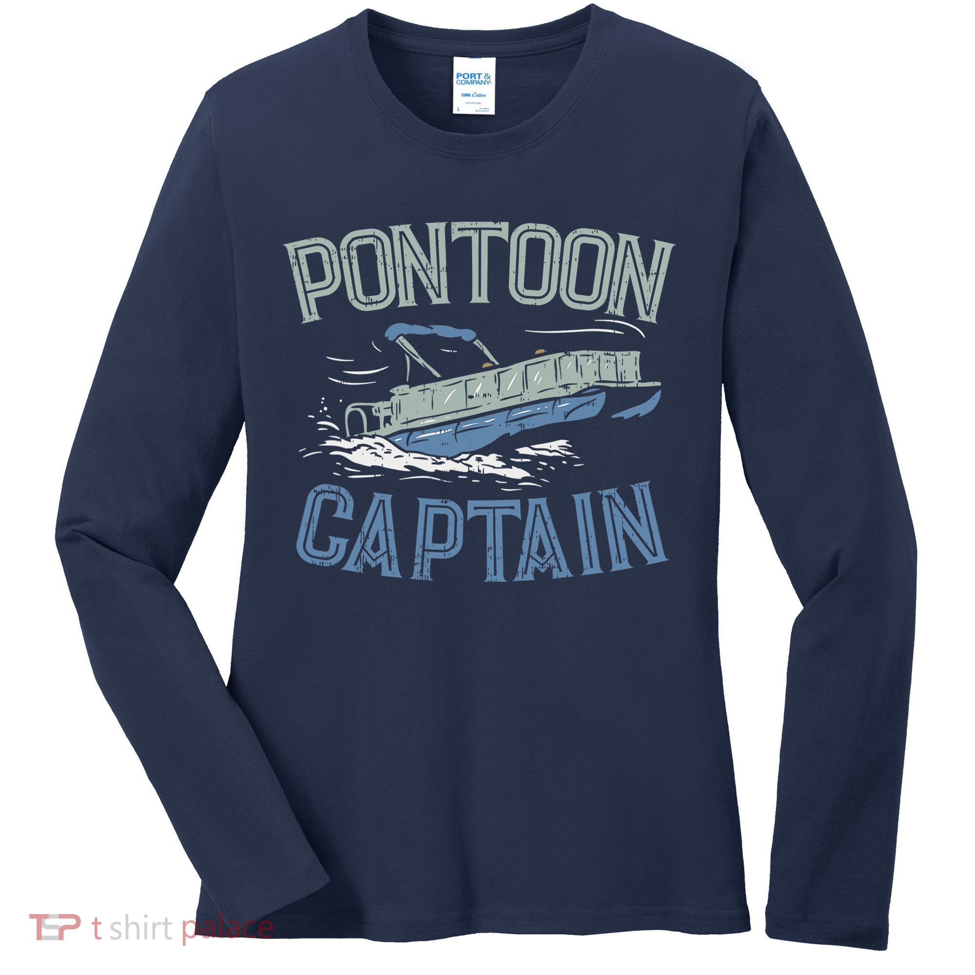 Pontoon Captain Shirt, Who's The Captain Of This Ship? Women's Long Sleeve Shirt