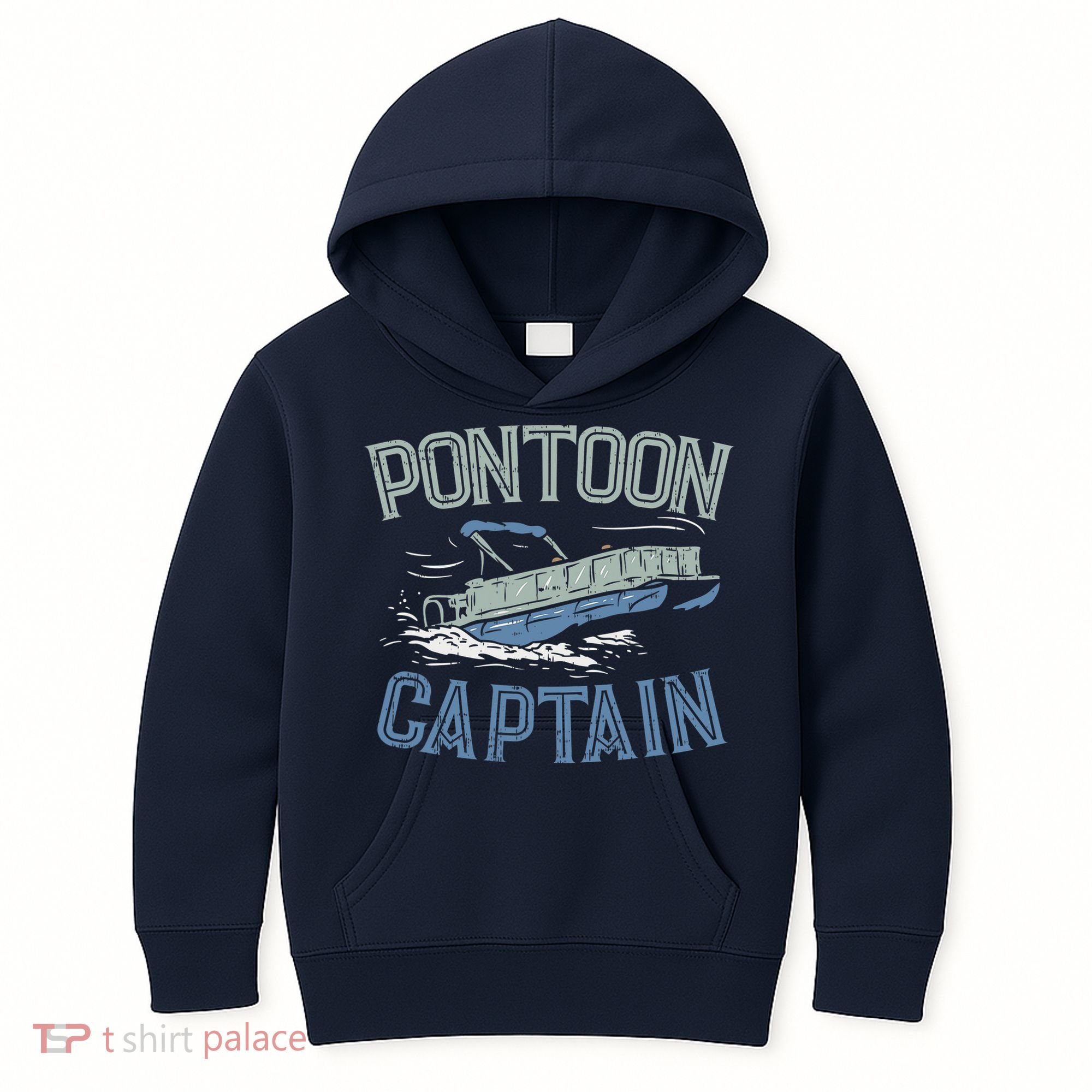 Pontoon Captain Shirt, Who's The Captain Of This Ship? Kids Hoodie