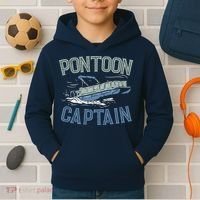 Pontoon Captain Shirt, Who's The Captain Of This Ship? Kids Hoodie thumb 2