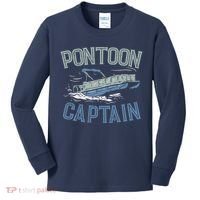 Pontoon Captain Shirt, Who's The Captain Of This Ship? Kids Long Sleeve Shirt thumb 0