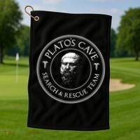 Plato's Cave Search And Rescue Team Funny Philosopher Great Gift Meaningful Gift Golf Towel thumb 1