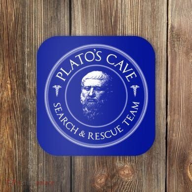 Plato's Cave Search And Rescue Team Funny Philosopher Great Gift Meaningful Gift Coaster