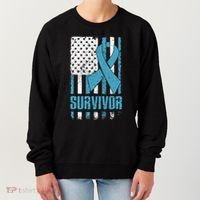 Prostate Cancer Survivor Bold Blue Ribbon Women's Sweatshirt thumb 0