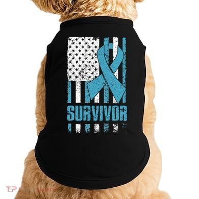 Prostate Cancer Survivor Bold Blue Ribbon Doggie Tank