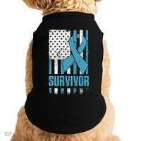 Prostate Cancer Survivor Bold Blue Ribbon Doggie Tank thumb 0