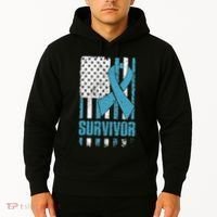 Prostate Cancer Survivor Bold Blue Ribbon Hoodie thumb 2