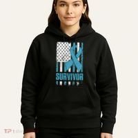 Prostate Cancer Survivor Bold Blue Ribbon Hoodie thumb 5