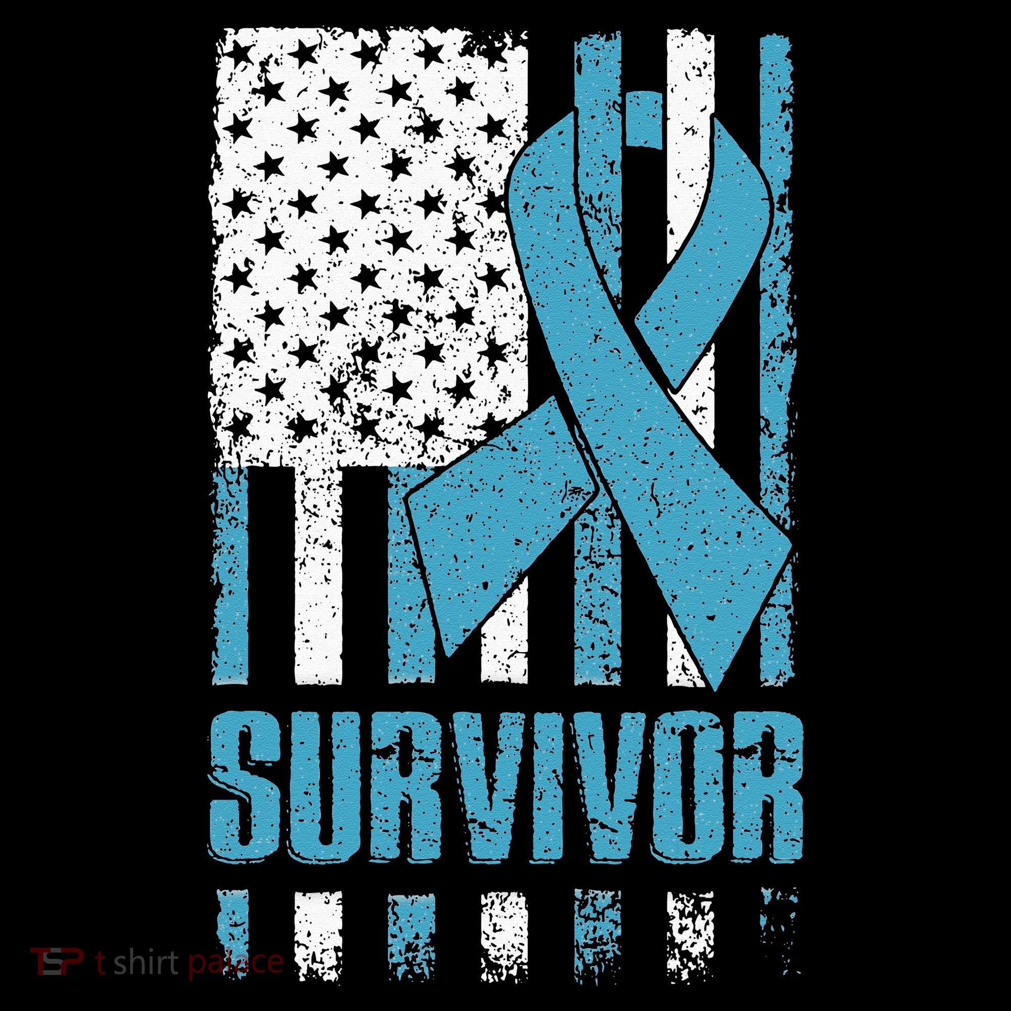 Prostate Cancer Survivor Bold Blue Ribbon Hoodie