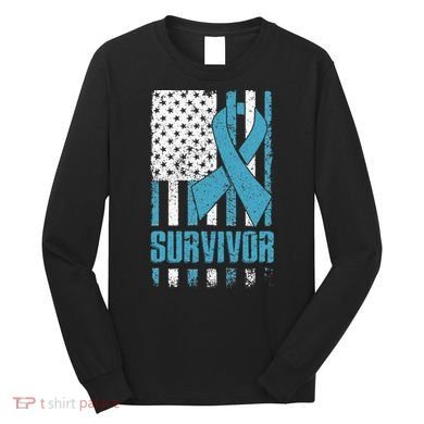 Prostate Cancer Survivor Bold Blue Ribbon Long Sleeve Shirt