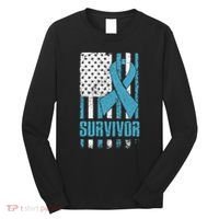 Prostate Cancer Survivor Bold Blue Ribbon Long Sleeve Shirt thumb 0