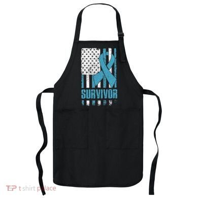 Prostate Cancer Survivor Bold Blue Ribbon Apron