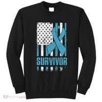 Prostate Cancer Survivor Bold Blue Ribbon Sweatshirt thumb 0