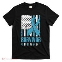 Prostate Cancer Survivor Bold Blue Ribbon T-Shirt thumb 0