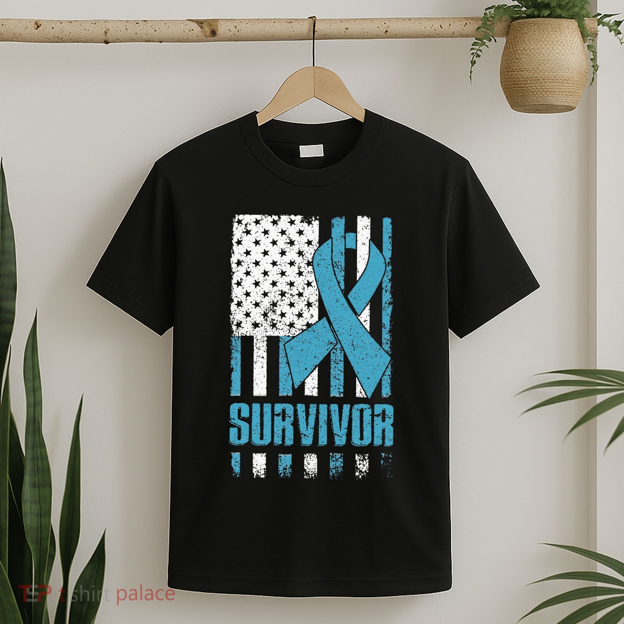 Prostate Cancer Survivor Bold Blue Ribbon T-Shirt