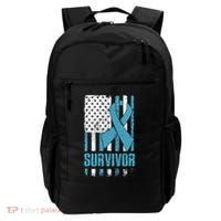 Prostate Cancer Survivor Bold Blue Ribbon Backpack thumb 0