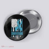 Prostate Cancer Survivor Bold Blue Ribbon Button thumb 0
