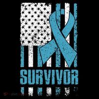 Prostate Cancer Survivor Bold Blue Ribbon Bucket Hat thumb 4