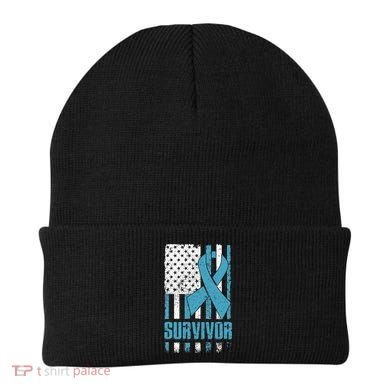Prostate Cancer Survivor Bold Blue Ribbon Beanie
