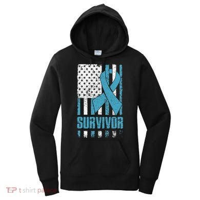 Prostate Cancer Survivor Bold Blue Ribbon Women's Hoodie