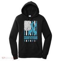 Prostate Cancer Survivor Bold Blue Ribbon Women's Hoodie thumb 0