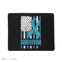 Prostate Cancer Survivor Bold Blue Ribbon Mousepad thumb 0