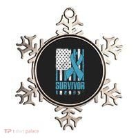 Prostate Cancer Survivor Bold Blue Ribbon Ornament thumb 0