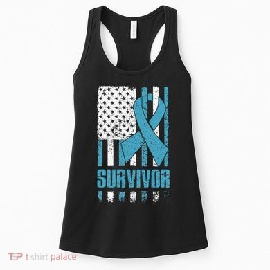 Prostate Cancer Survivor Bold Blue Ribbon Women's Tank Top