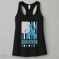 Prostate Cancer Survivor Bold Blue Ribbon Women's Tank Top thumb 3