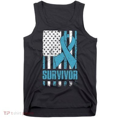 Prostate Cancer Survivor Bold Blue Ribbon Tank Top
