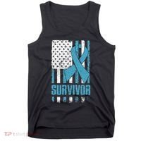 Prostate Cancer Survivor Bold Blue Ribbon Tank Top thumb 0