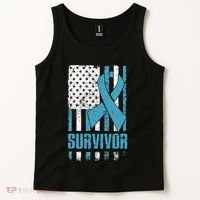 Prostate Cancer Survivor Bold Blue Ribbon Tank Top thumb 2