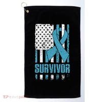 Prostate Cancer Survivor Bold Blue Ribbon Golf Towel thumb 0