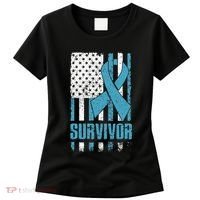 Prostate Cancer Survivor Bold Blue Ribbon Women's T-Shirt thumb 0