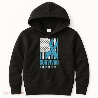 Prostate Cancer Survivor Bold Blue Ribbon Kids Hoodie