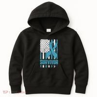 Prostate Cancer Survivor Bold Blue Ribbon Kids Hoodie thumb 0