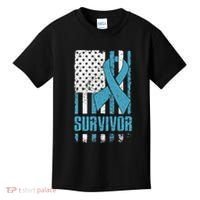 Prostate Cancer Survivor Bold Blue Ribbon Kids T-Shirt thumb 0