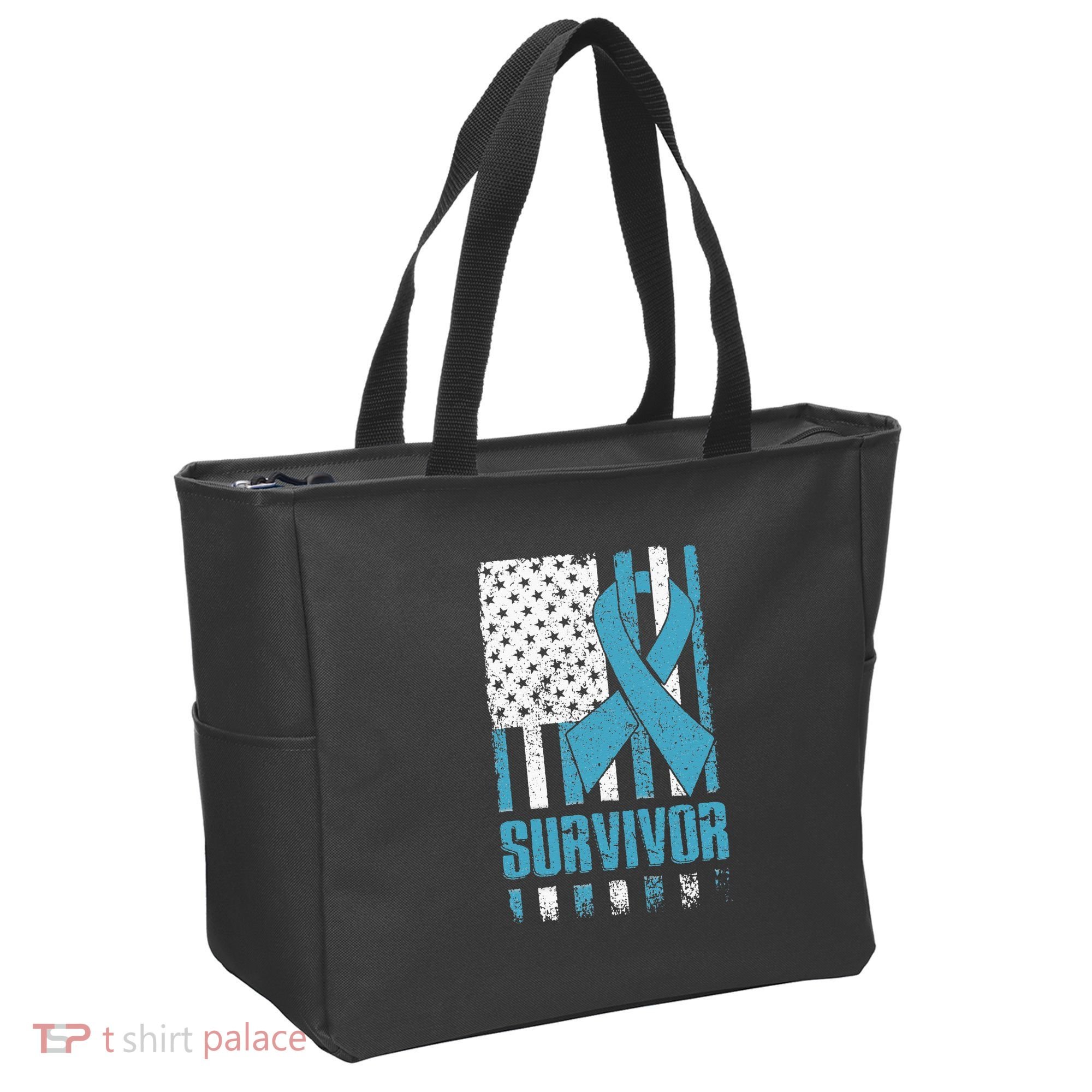 Prostate Cancer Survivor Bold Blue Ribbon Tote Bag
