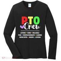 PTO Crew School Volunteer Parent Teacher Women's Long Sleeve Shirt thumb 0