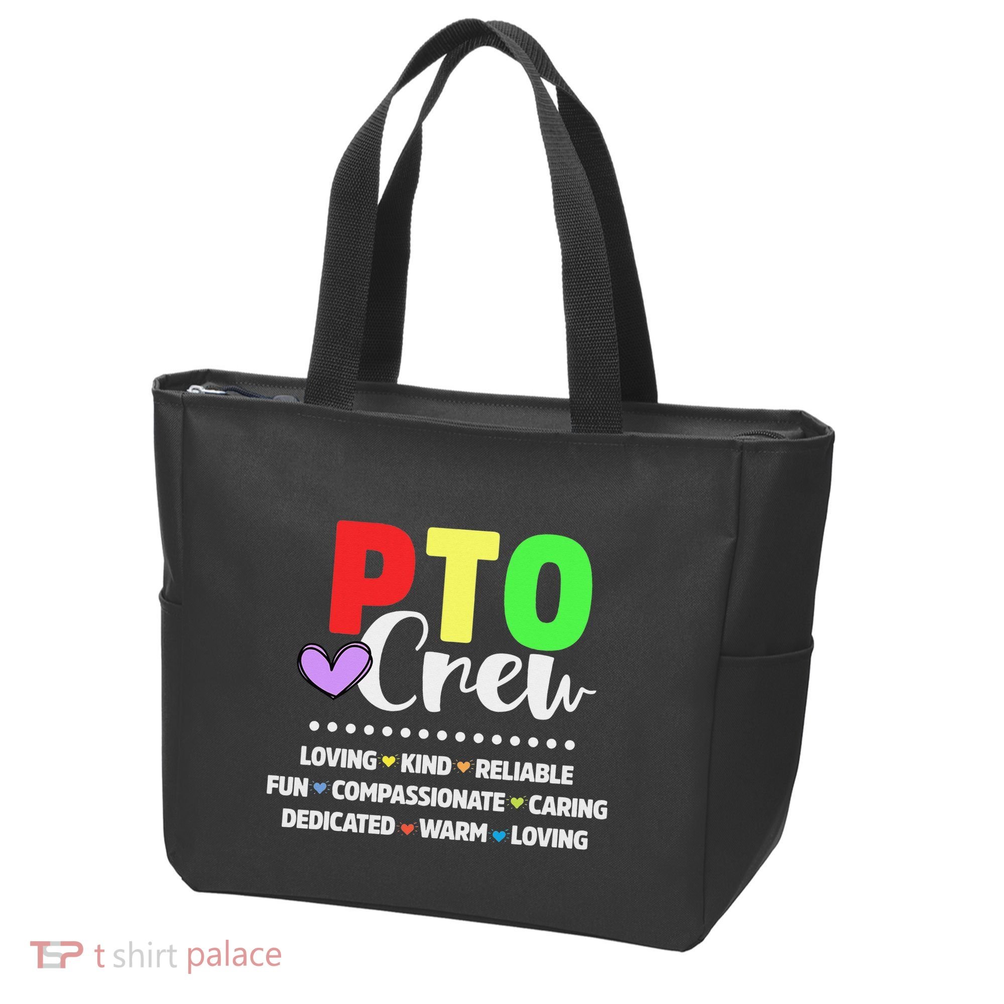 PTO Crew School Volunteer Parent Teacher Tote Bag