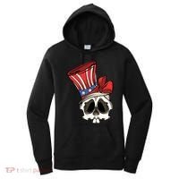 Patriotic Cute Skull American Flag 4th Of July Gift Women's Hoodie thumb 0