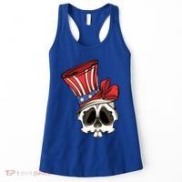 Patriotic Cute Skull American Flag 4th Of July Gift Women's Tank Top thumb 0