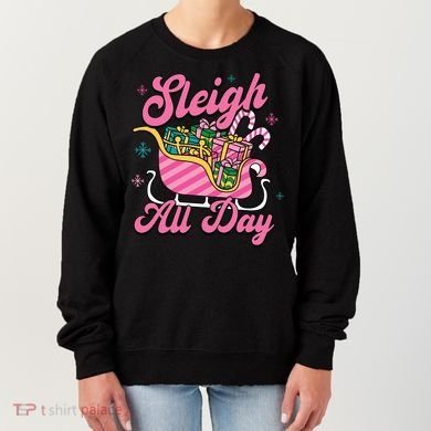 Pink Christmas Sleigh All Day Great Gift Women's Sweatshirt