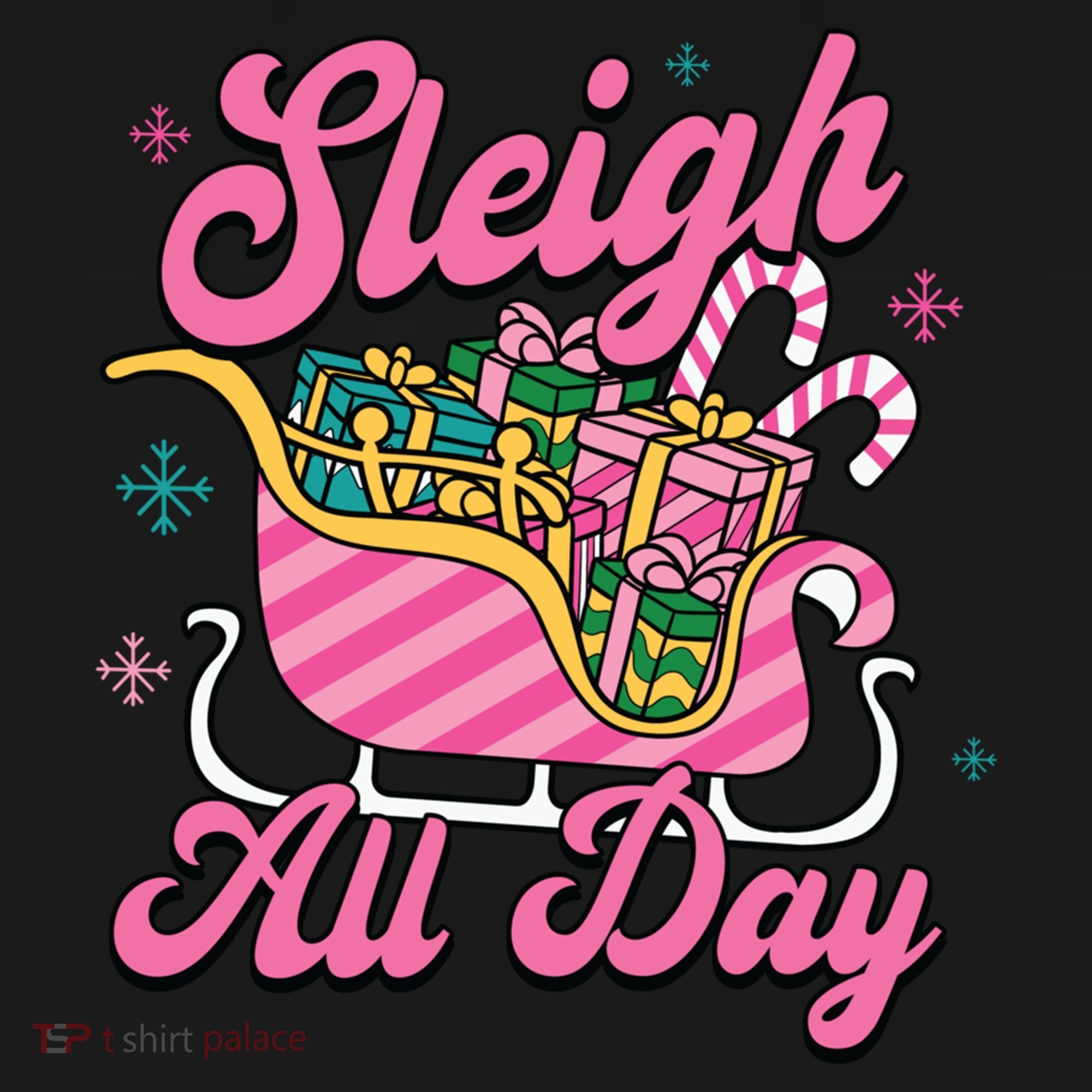 Pink Christmas Sleigh All Day Great Gift Women's Hoodie